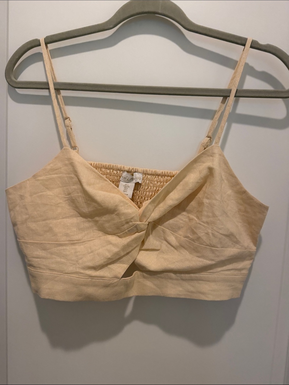 House of Harlow 1960 Cream Strapless Ruched Top